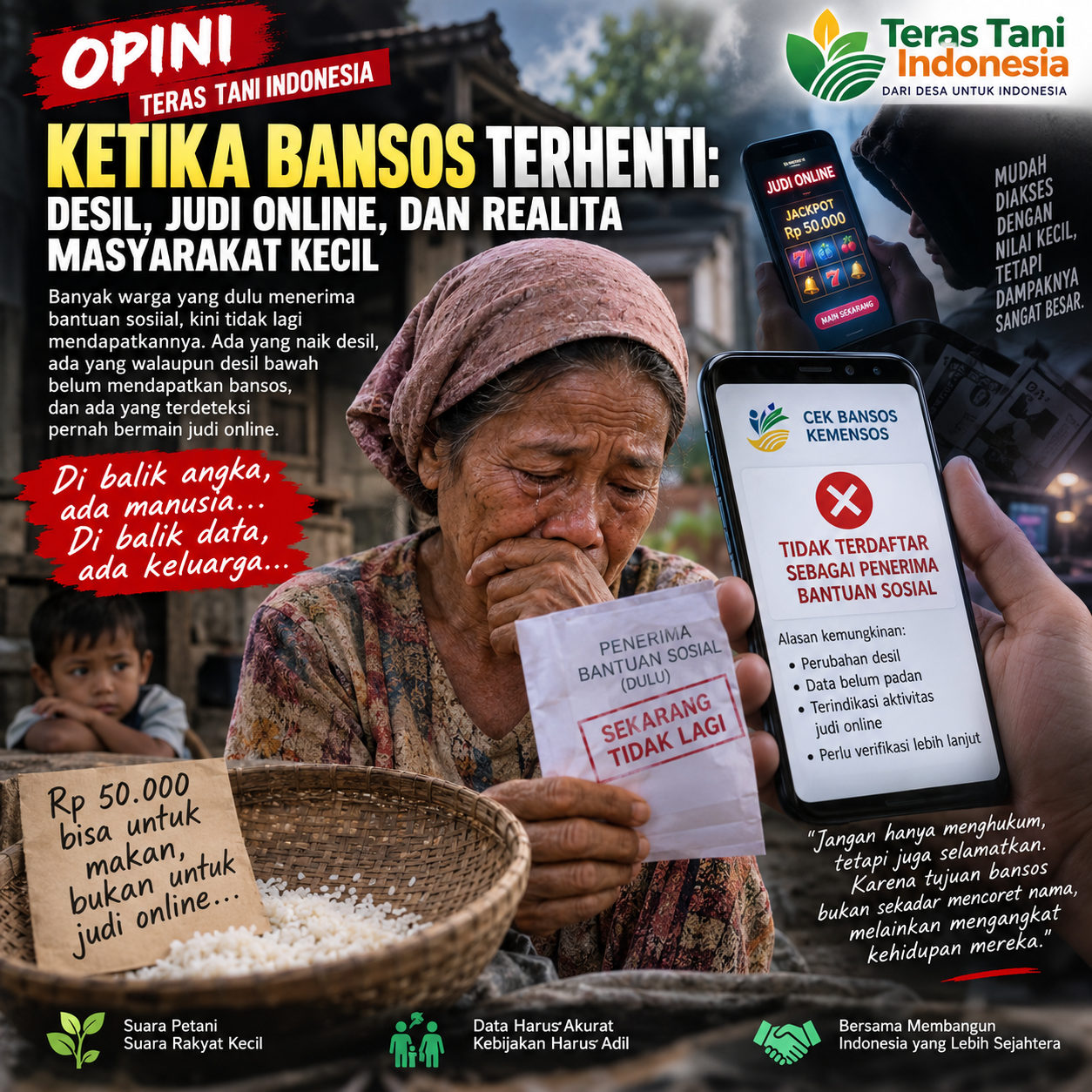Ketika Bansos Terhenti: Desil, Judi Online, dan Realita Masyarakat Kecil
